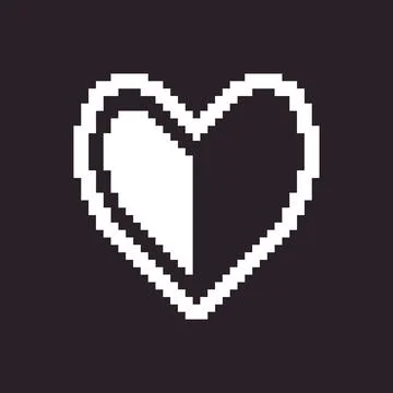 Heart half filled inside icon Illustrazione stock