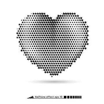 Heart. Halftone pattern effect. No gradient. Stars Stock Illustration