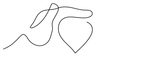 Heart in hand-continuous line drawing Stock Footage 149383403