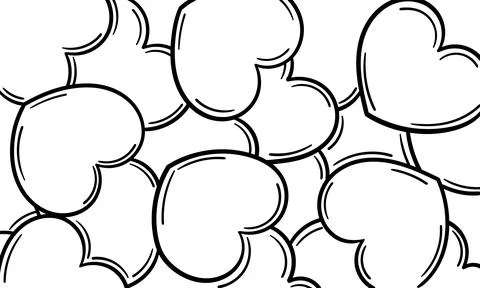 Heart hand drawn background Stock Illustration