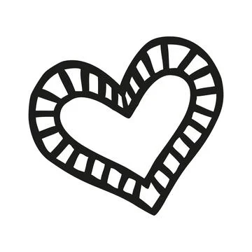 Heart hand drawn with line. Vector illustration isolated on white background Stock Illustration