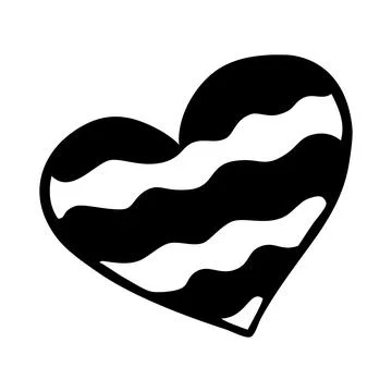 Heart hand drawn with line. Vector illustration isolated on white background Illustrazione stock