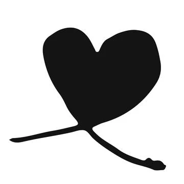 Heart hand drawn with thin line Stock Illustration