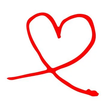 Heart hand drawn with thin line Stock Illustration