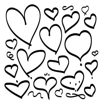 Heart hand drawn vector sketch doodle line. Love heart shape handdrawn icon Stock Illustration
