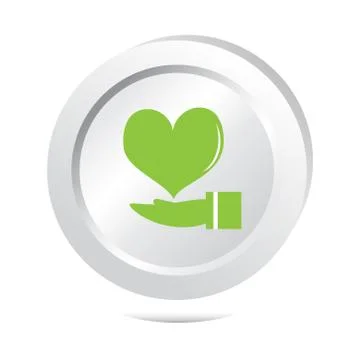 Heart in hand icon button icon Stockillustratie