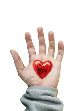Heart on hand Stock Photos