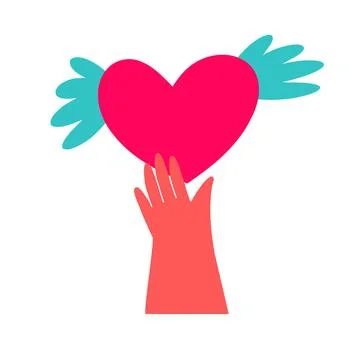 Heart in hand vector icon. Stock Illustration