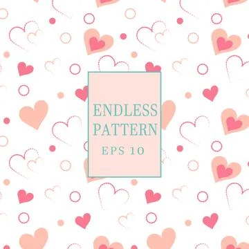 Heart HandDrawn Simple Seamless Pattern Soft Color Illustrazione stock