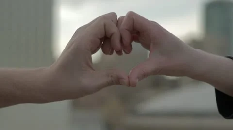 Heart Hands City Stock Footage 10772367