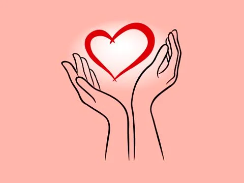 Heart in hands Stock Illustration