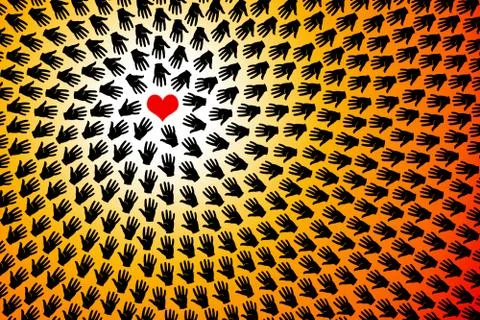 Heart hands Stock Illustration