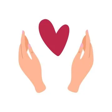Heart in hands Stock Illustration