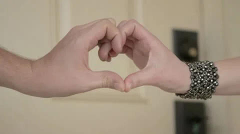 Heart Hands Outside Front Door Stock Footage 10772581