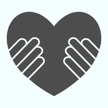 Heart in hands solid icon. Love in your hands vector illustration isolated on Stockillustratie