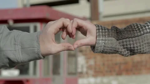 Heart Hands Urban Background Stock Footage