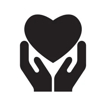 Heart in hands. Vector illustration of hands holding heart.  Stock Illustration