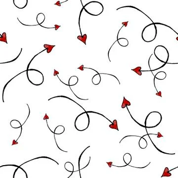 Heart headed pointers seamless pattern Stock Illustration