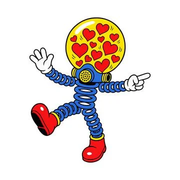 Heart Headed Spring Man Stock Illustration