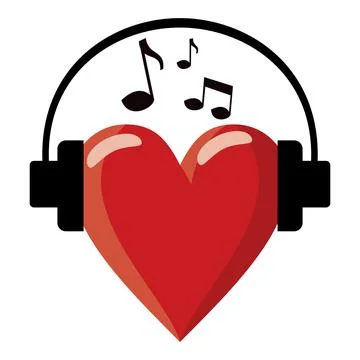 Heart with headset Stock Illustration