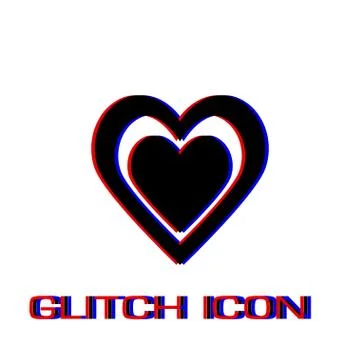 Heart in heart icon flat. Stock Illustration