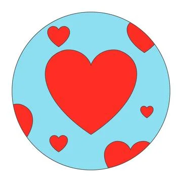 Heart, heart icon. Heart of multi-colored circles. Flat design, vector イラスト素材