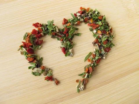 Heart of herb pepper Stock Photos