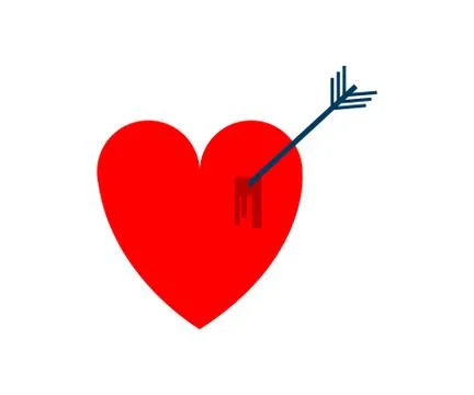 Heart hit with an arrow Stock Illustration