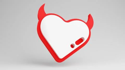 Heart with horns. 3d render icon Stock Illustration