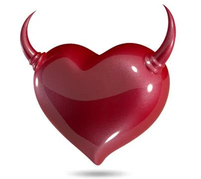 Heart with horns Stock Illustration