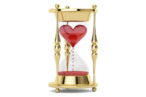 Heart in hourglass, 3D rendering Illustrazione stock