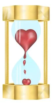 Heart in the hourglass Stock Illustration