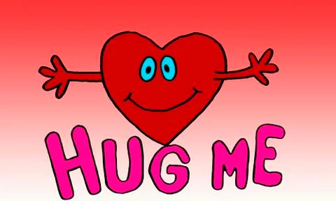 Heart hug me background Stock Illustration