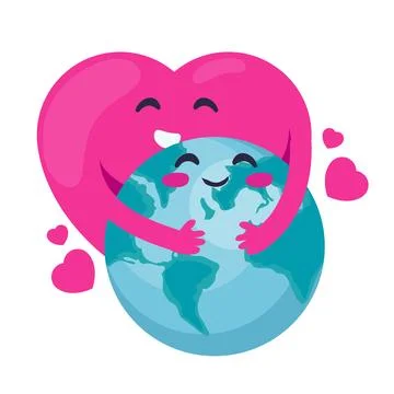 Heart hugging world Ilustração Stock