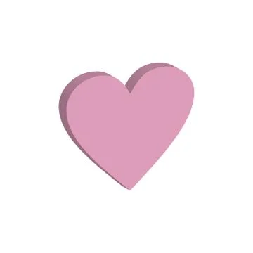 Heart icon 3d shape vector  Stock Illustration