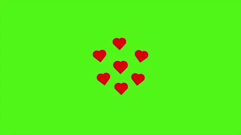 Heart icon animation in a green screen background is suitable for motion graphic Stock Footage 297145698