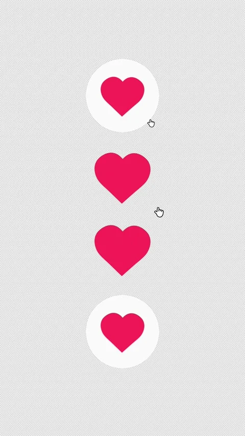 Like Heart Icon Animation Pack Click and Idle | Vertical 4K Alpha Video stock 332896860