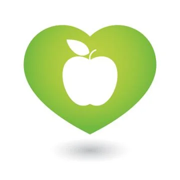 Heart icon with an apple Stock Illustration