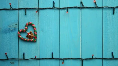 Heart icon on blue table Stock Footage 70736394