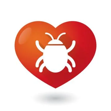 Heart icon with a bug Stock Illustration