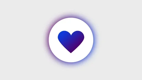 Heart Icon Button Circle Stock Footage 334463003