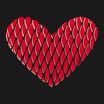 Heart icon, decorative isolated element with shadow, creative fantasy Stock Illustration