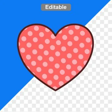 Heart icon with dotted pattern pink Stock-Illustration