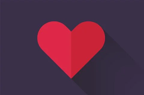 Heart icon. Flat design. Vector illustration, Simple Heart Stock Illustration