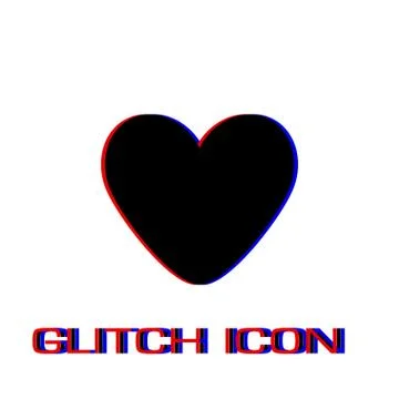 Heart icon flat. Stock Illustration