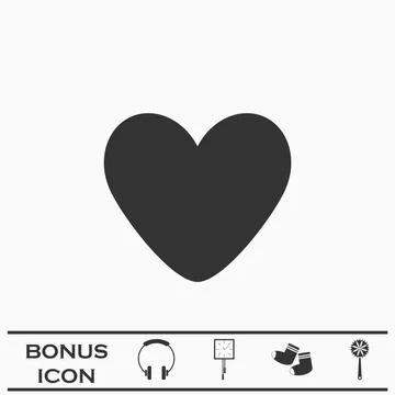 Heart icon flat. Stock Illustration