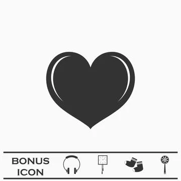 Heart icon flat Stock Illustration