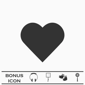 Heart icon flat Stock Illustration