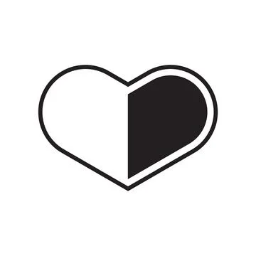 Heart icon in flat style with background. Stock Illustration