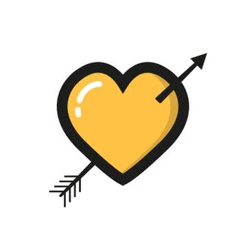 Heart icon in a flat style on white background Stock Illustration